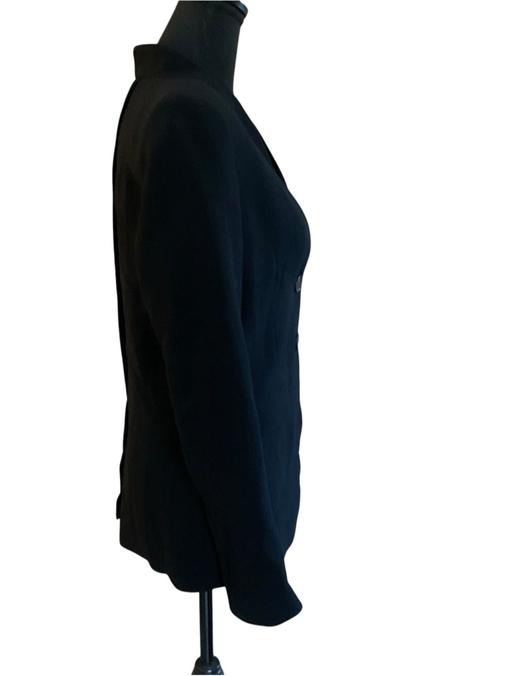 Lafayette 148 New York Black Open Collar Two Button Career Blazer Size 2 - Picture 5 of 8